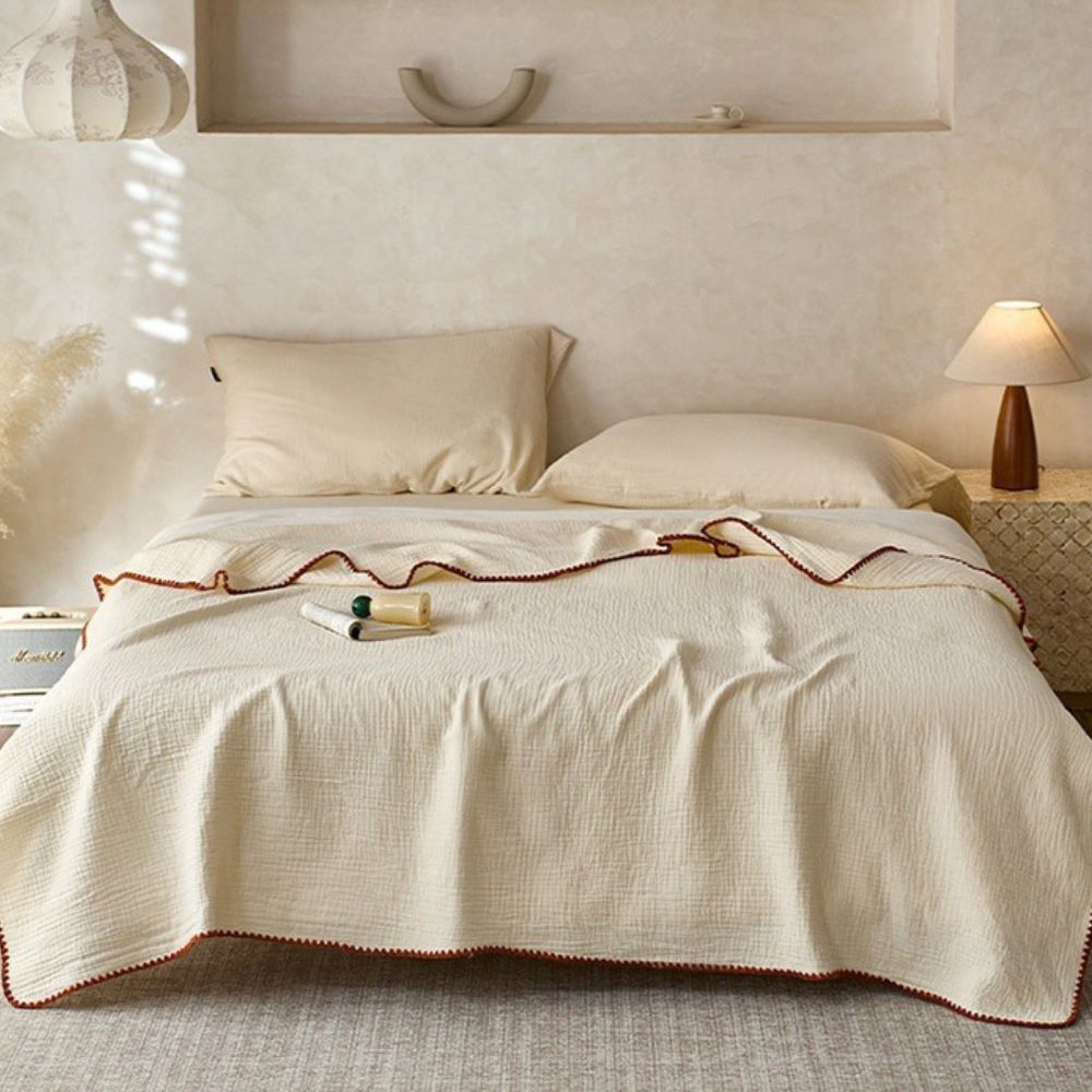 Muslin blanket – Lightweight cotton – Naturally crinkled texture – Versatile for all seasons 0