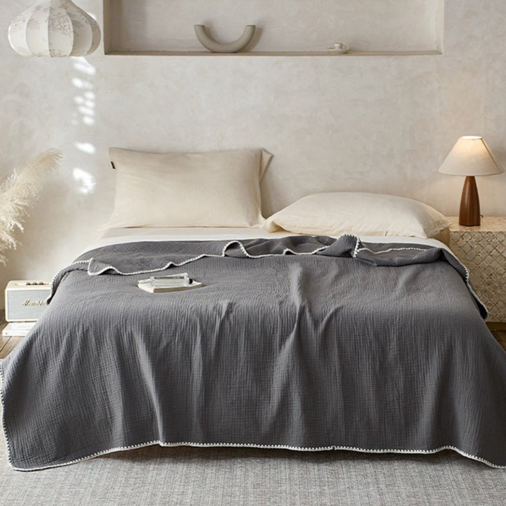 Muslin blanket – Lightweight cotton – Naturally crinkled texture – Versatile for all seasons 8