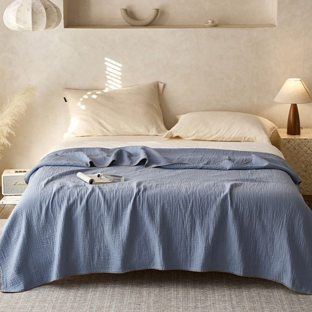 Muslin blanket – Lightweight cotton – Naturally crinkled texture – Versatile for all seasons 9