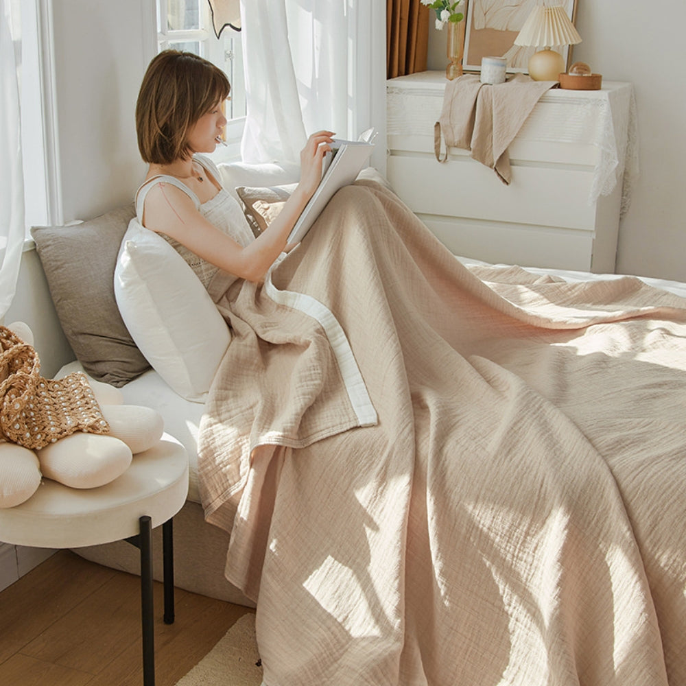 Muslin blanket – Six-layer cotton – Soft and breathable – Cozy throw for all seasons 0