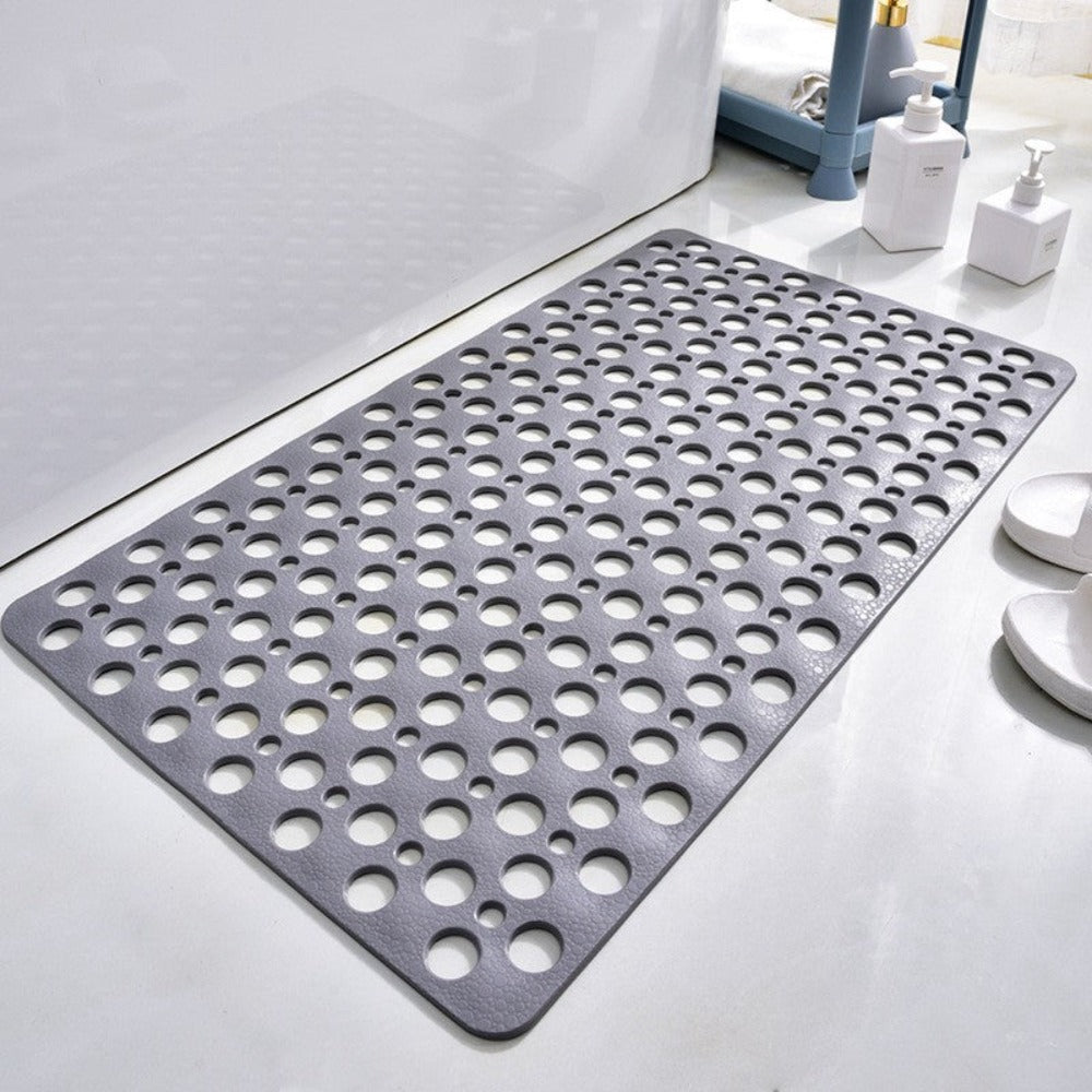 Non-Slip Antibacterial Shower Mat with Suction Cups for Safety – 27.5 x 15.5 Inch Transparent Bath Mat 0