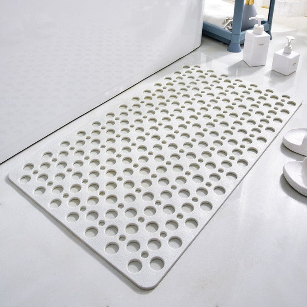 Non-Slip Antibacterial Shower Mat with Suction Cups for Safety – 27.5 x 15.5 Inch Transparent Bath Mat 10