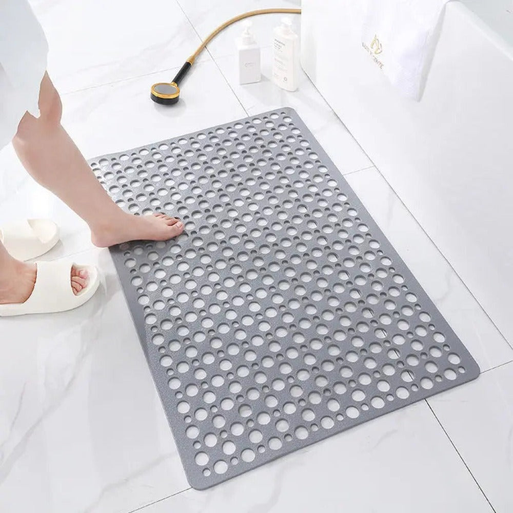 Non-Slip Antibacterial Shower Mat with Suction Cups for Safety – 27.5 x 15.5 Inch Transparent Bath Mat 2