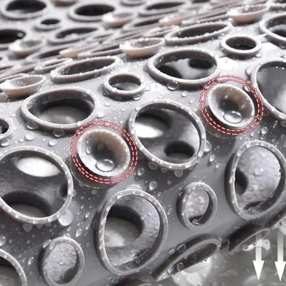 Non-Slip Antibacterial Shower Mat with Suction Cups for Safety – 27.5 x 15.5 Inch Transparent Bath Mat 3