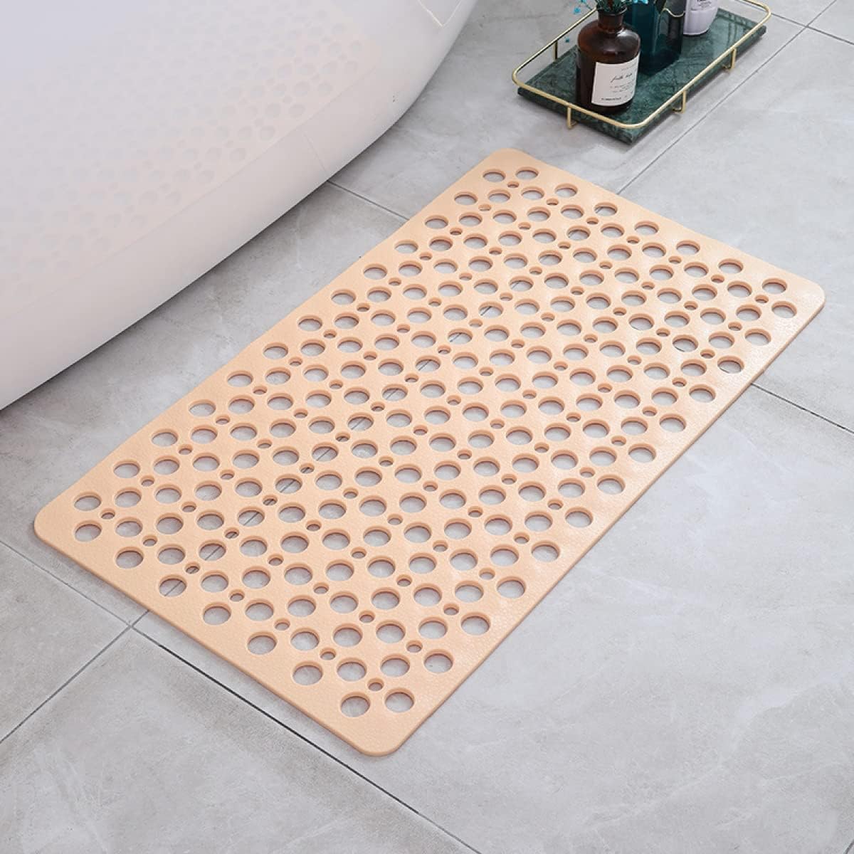 Non-Slip Antibacterial Shower Mat with Suction Cups for Safety – 27.5 x 15.5 Inch Transparent Bath Mat 9
