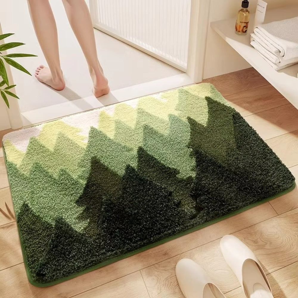 Non-slip bath mat – Soft microfibre – Nature-inspired design – Cozy and safe for bathroom or kitchen 0