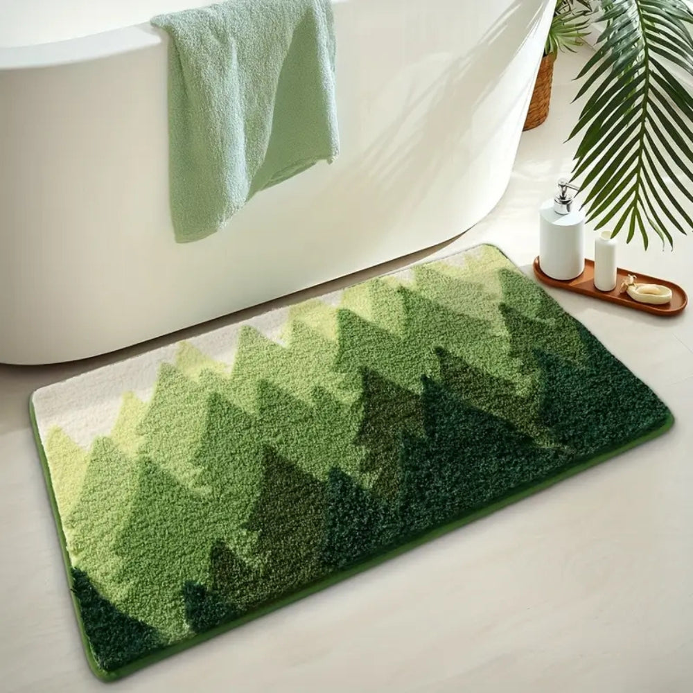 Non-slip bath mat – Soft microfibre – Nature-inspired design – Cozy and safe for bathroom or kitchen 1