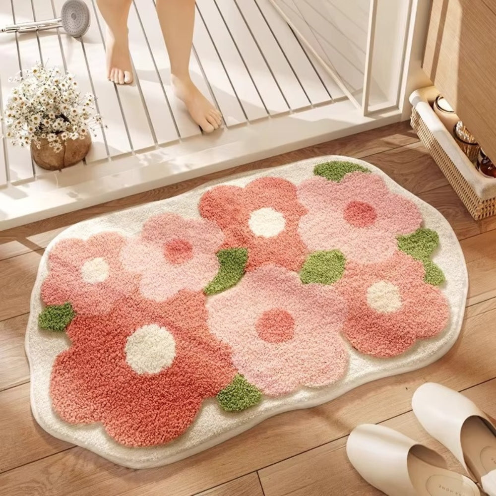 Non-slip bath mat – Soft microfibre – Nature-inspired design – Cozy and safe for bathroom or kitchen 3