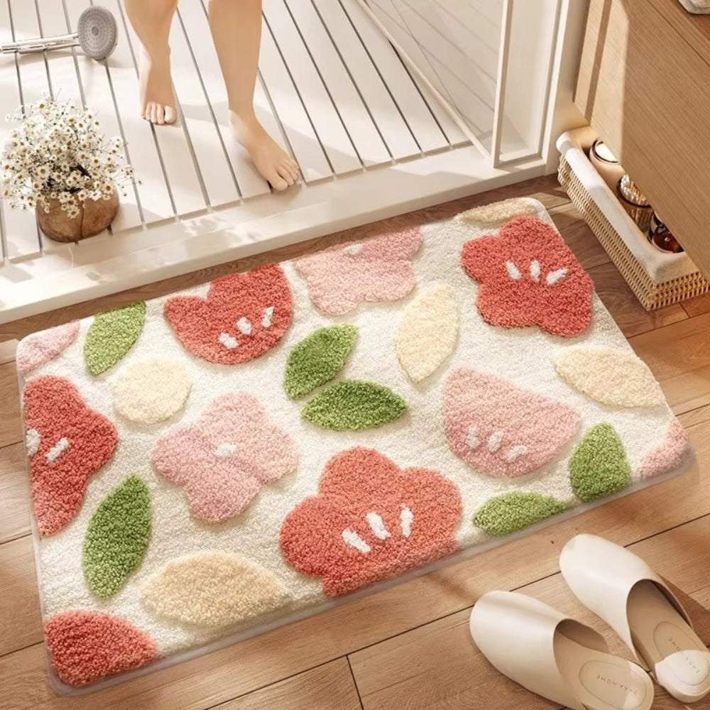 Non-slip bath mat – Soft microfibre – Nature-inspired design – Cozy and safe for bathroom or kitchen 4