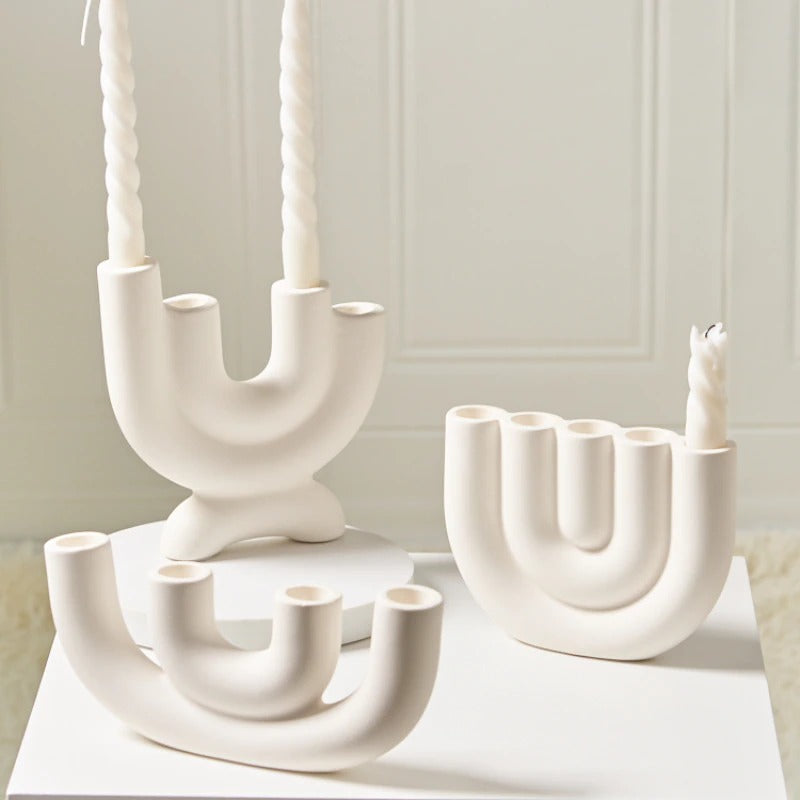Nordic Elegance | Taper Candle Holders with U-Shaped Multi-Socket Design Ð Serene Centerpiece for Minimalist Decor 1
