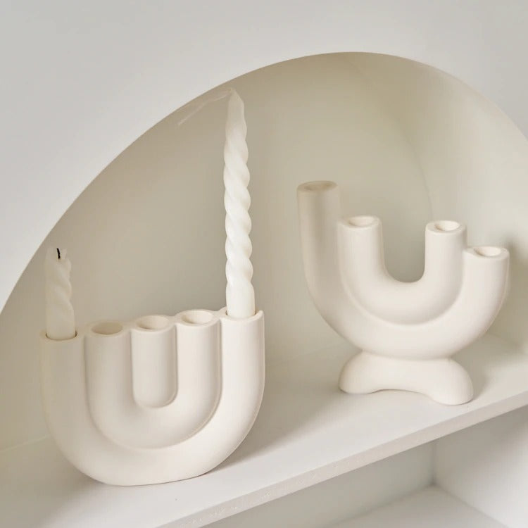 Nordic Elegance | Taper Candle Holders with U-Shaped Multi-Socket Design Ð Serene Centerpiece for Minimalist Decor 5