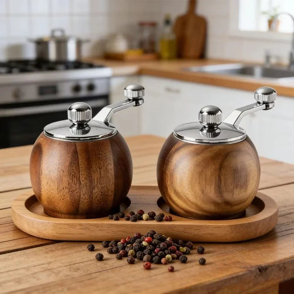 Nordic Wood Salt and Pepper Mill Set – Gentle Grinding 2