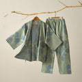 Organic Cotton Ginkgo Leaf Kimono Loungewear for Women – Soft Breathable Lounge Set for Relaxing and Sleep 0