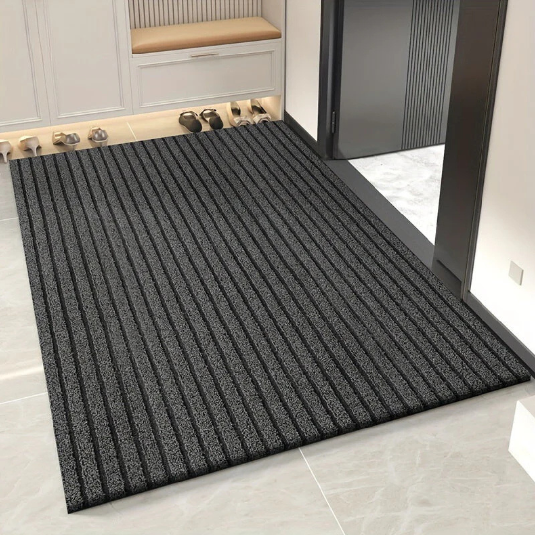 Outdoor mat – Weather-resistant PVC – Gray/red design – Ideal for entryways and outdoor use 1