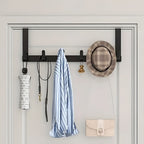 Over The Door Organizer with 5 Hooks – Stainless Steel Door Rack for Easy Storage in Bathrooms and Entryways 3