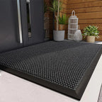PVC rubber doormat – Non-slip and water-resistant – Indoor and outdoor use – Welcome mat for front door 0