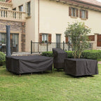 Patio furniture cover – Waterproof black polyester – All-weather protection – Durable outdoor accessory 0