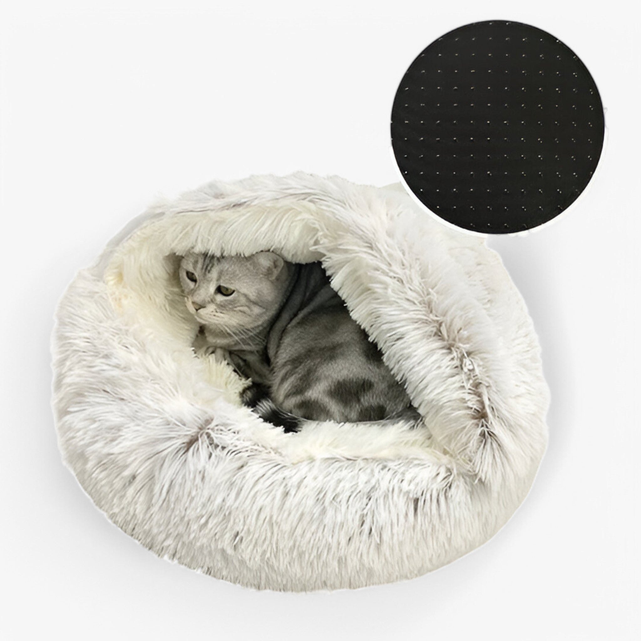 Cozy winter design pet bed made of plush velvet, perfect for dogs and cats. Features a soft, warm texture that provides comfort and support. Available 7