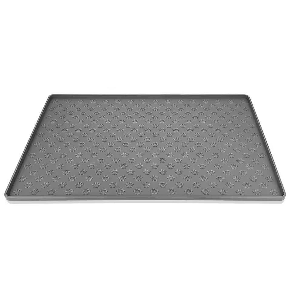 Waterproof silicone pet food mat in various sizes and colors featuring a non-slip design. Easy to clean with dimensions of 15.7 x 23 0