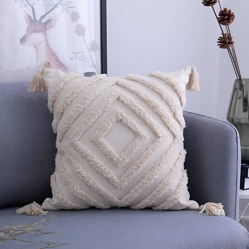 Pillow cover – 100% cotton – Boho chic design – Ibiza-inspired decor – 17.7 x 17.7 in, 11.8 x 19.7 in 0