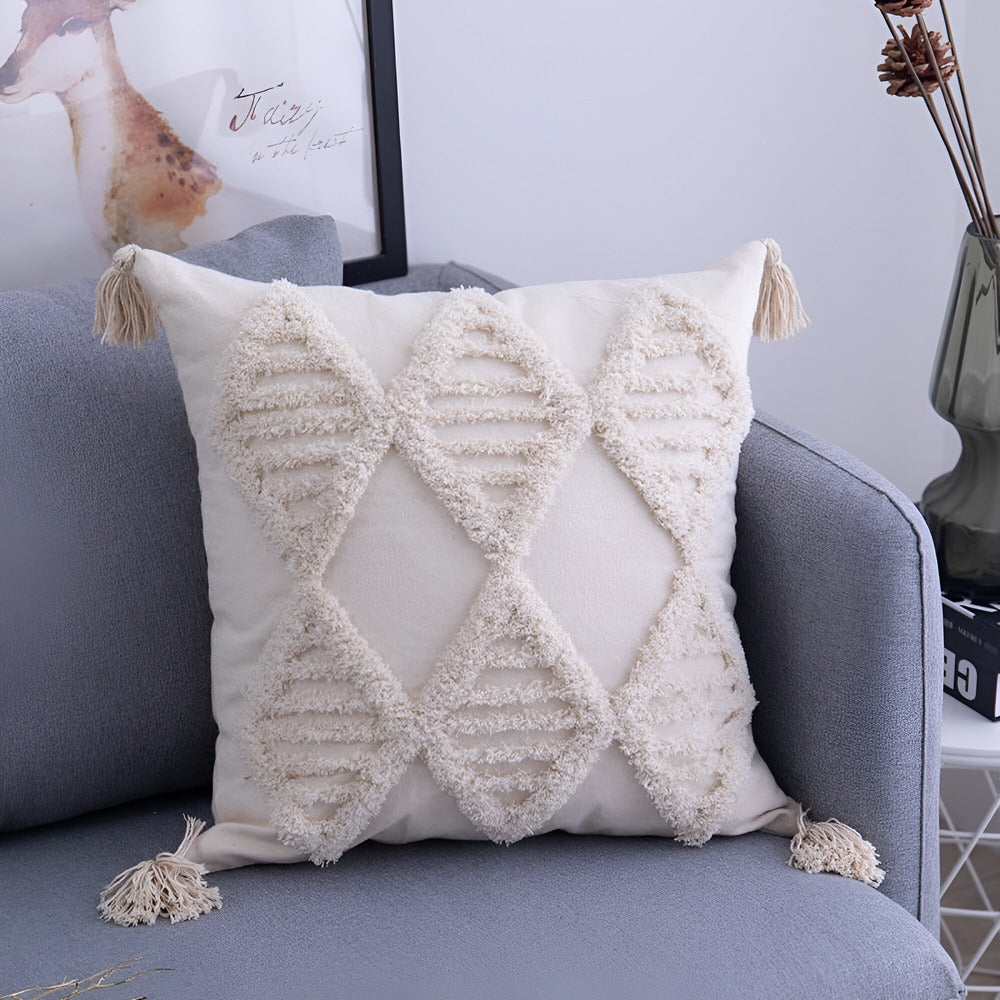 Pillow cover – 100% cotton – Boho chic design – Ibiza-inspired decor – 17.7 x 17.7 in, 11.8 x 19.7 in 10