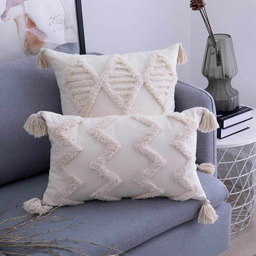Pillow cover – 100% cotton – Boho chic design – Ibiza-inspired decor – 17.7 x 17.7 in, 11.8 x 19.7 in 4
