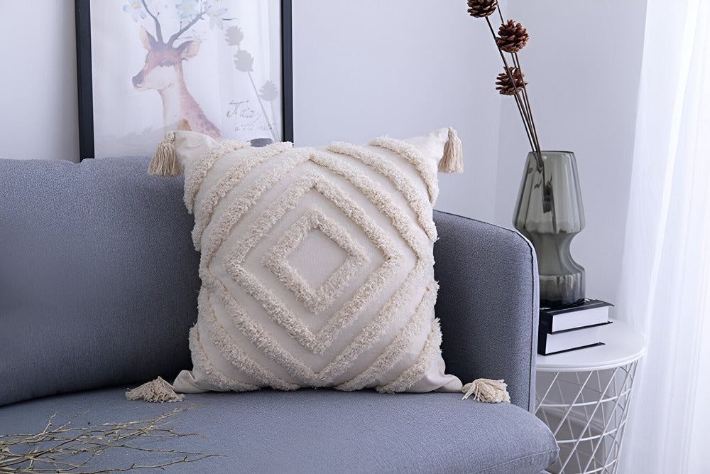 Pillow cover – 100% cotton – Boho chic design – Ibiza-inspired decor – 17.7 x 17.7 in, 11.8 x 19.7 in 7