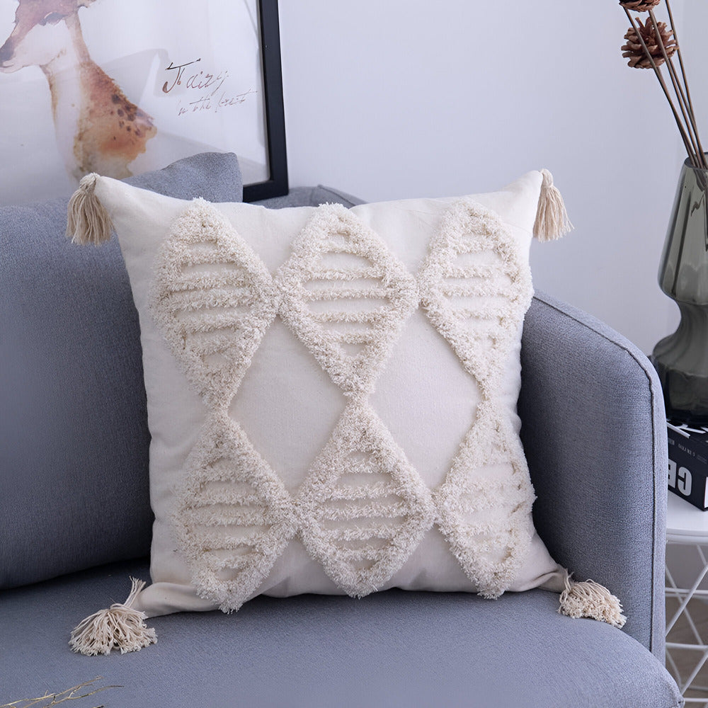 Pillow cover – 100% cotton – Boho chic design – Ibiza-inspired decor – 17.7 x 17.7 in, 11.8 x 19.7 in 8