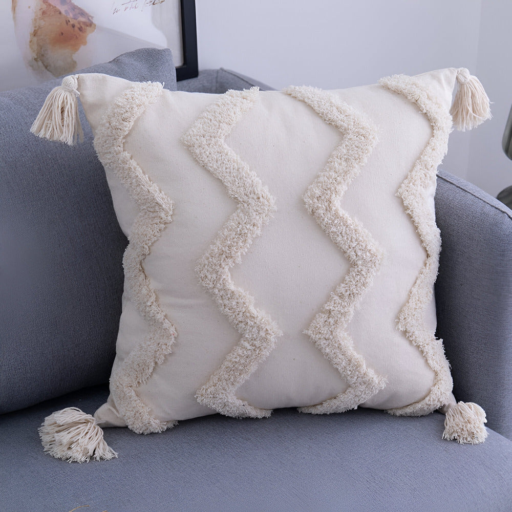 Pillow cover – 100% cotton – Boho chic design – Ibiza-inspired decor – 17.7 x 17.7 in, 11.8 x 19.7 in 9