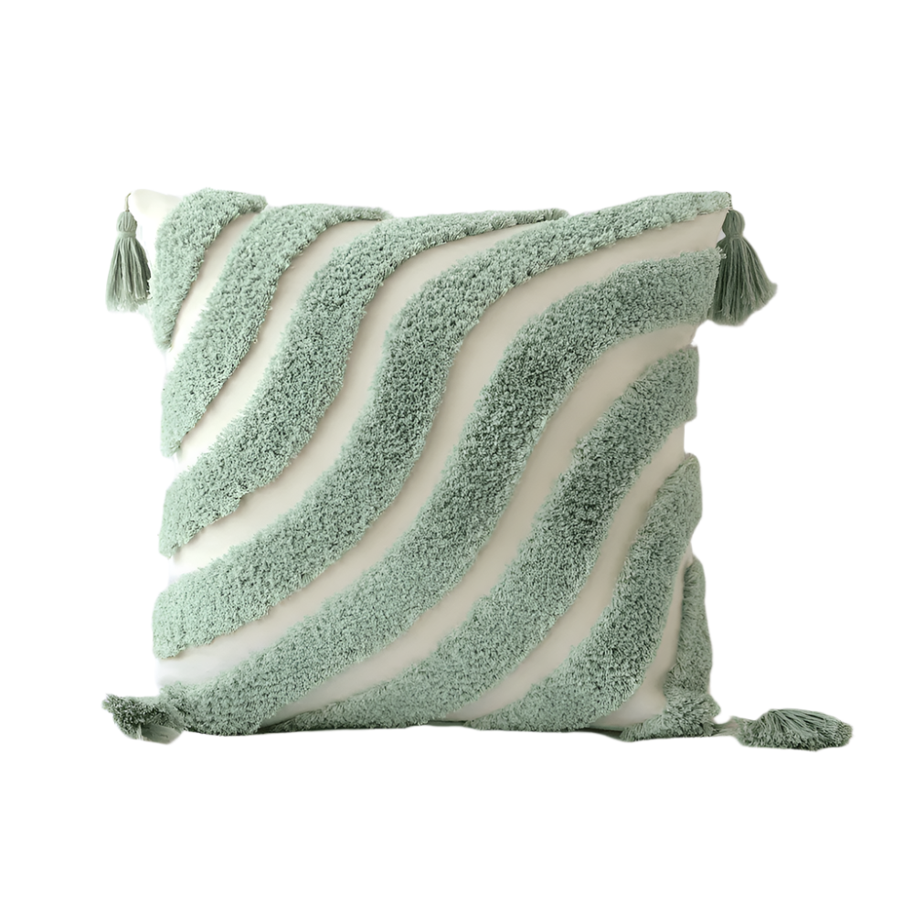 Pillow cover – Cotton blend – Trendy checkered wave design – Bohemian home accessory – 17.7 x 17.7 in 2