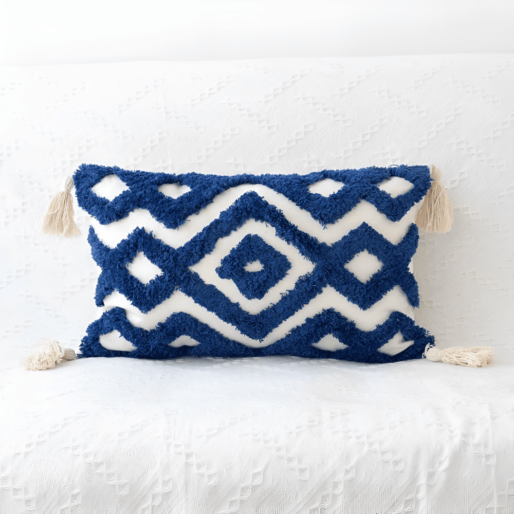 Pillow cover – Cotton blend – Trendy checkered wave design – Bohemian home accessory – 17.7 x 17.7 in 7
