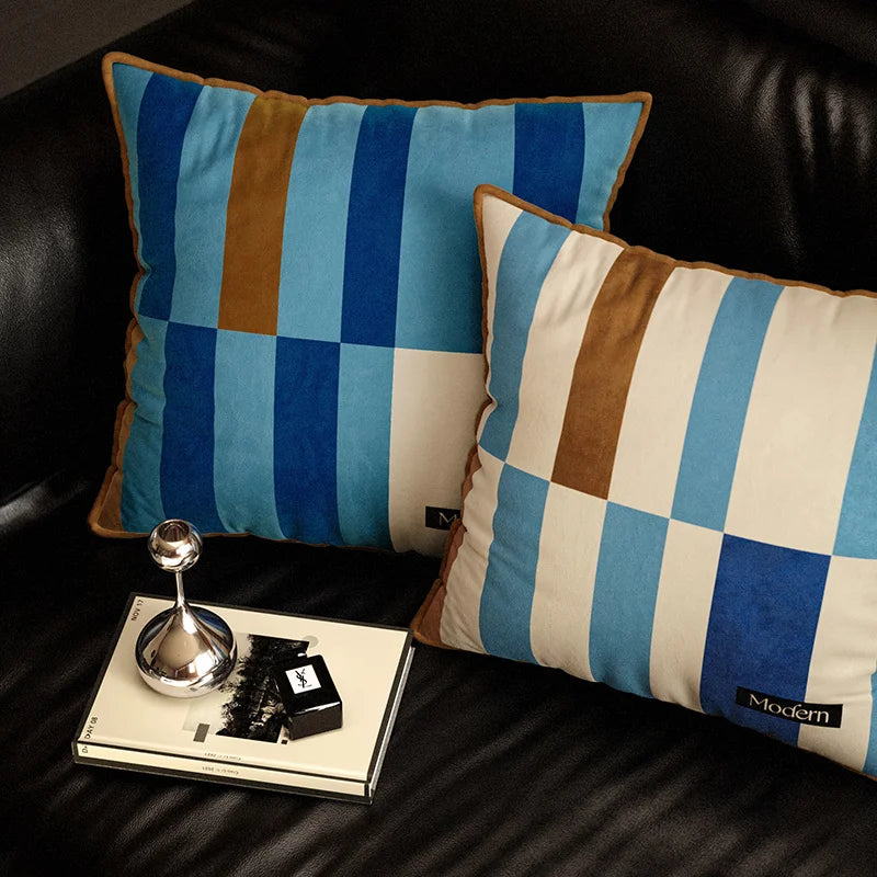 Pillow cover – Luxurious velvet – Multicolor striped design – 18 x 18 inches – Stylish home accent 2