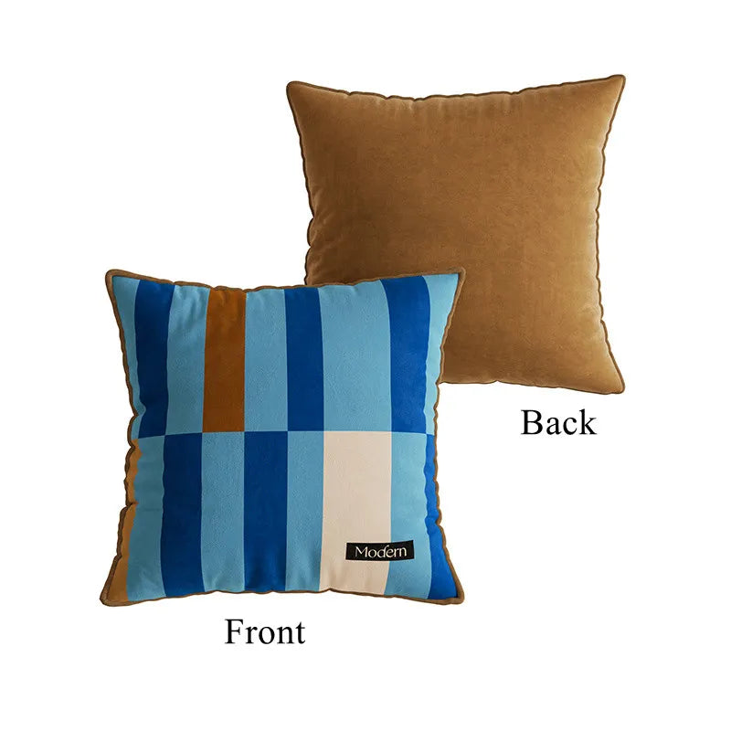 Pillow cover – Luxurious velvet – Multicolor striped design – 18 x 18 inches – Stylish home accent 7