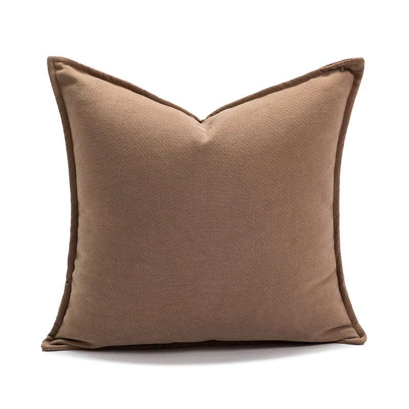 Pillow cover – Polyester blend – Italian brown coffee design – Modern geometric pattern – 17.7 x 17.7 in 17