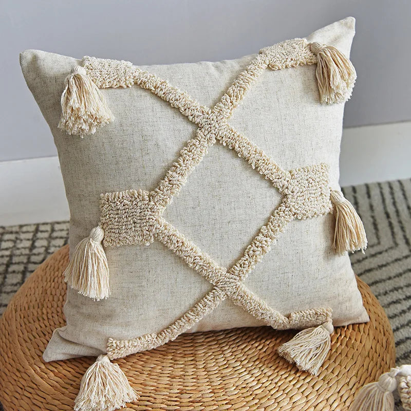 Pillow cover – Polyester blend – Italian brown coffee design – Modern geometric pattern – 17.7 x 17.7 in 22