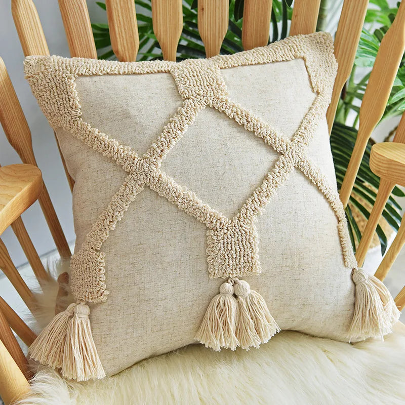 Pillow cover – Polyester blend – Italian brown coffee design – Modern geometric pattern – 17.7 x 17.7 in 23