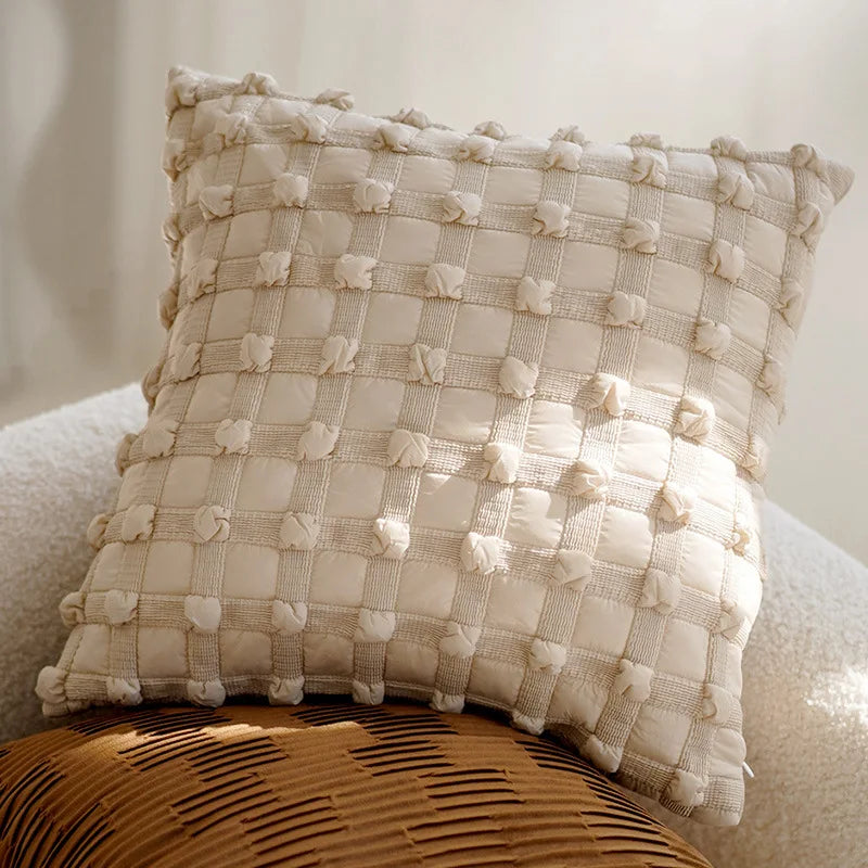 Pillow cover – Polyester blend – Italian brown coffee design – Modern geometric pattern – 17.7 x 17.7 in 3