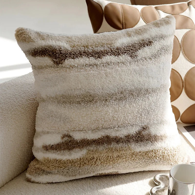Pillow cover – Polyester blend – Italian brown coffee design – Modern geometric pattern – 17.7 x 17.7 in 4