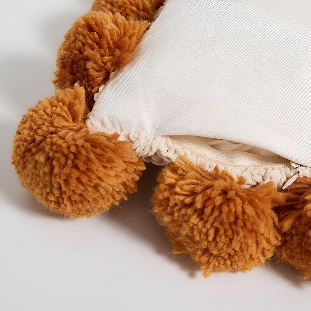 Pillow cover – Soft cotton – Trendy pompom knit design – Cozy home accent – 17.7 x 17.7 in 6