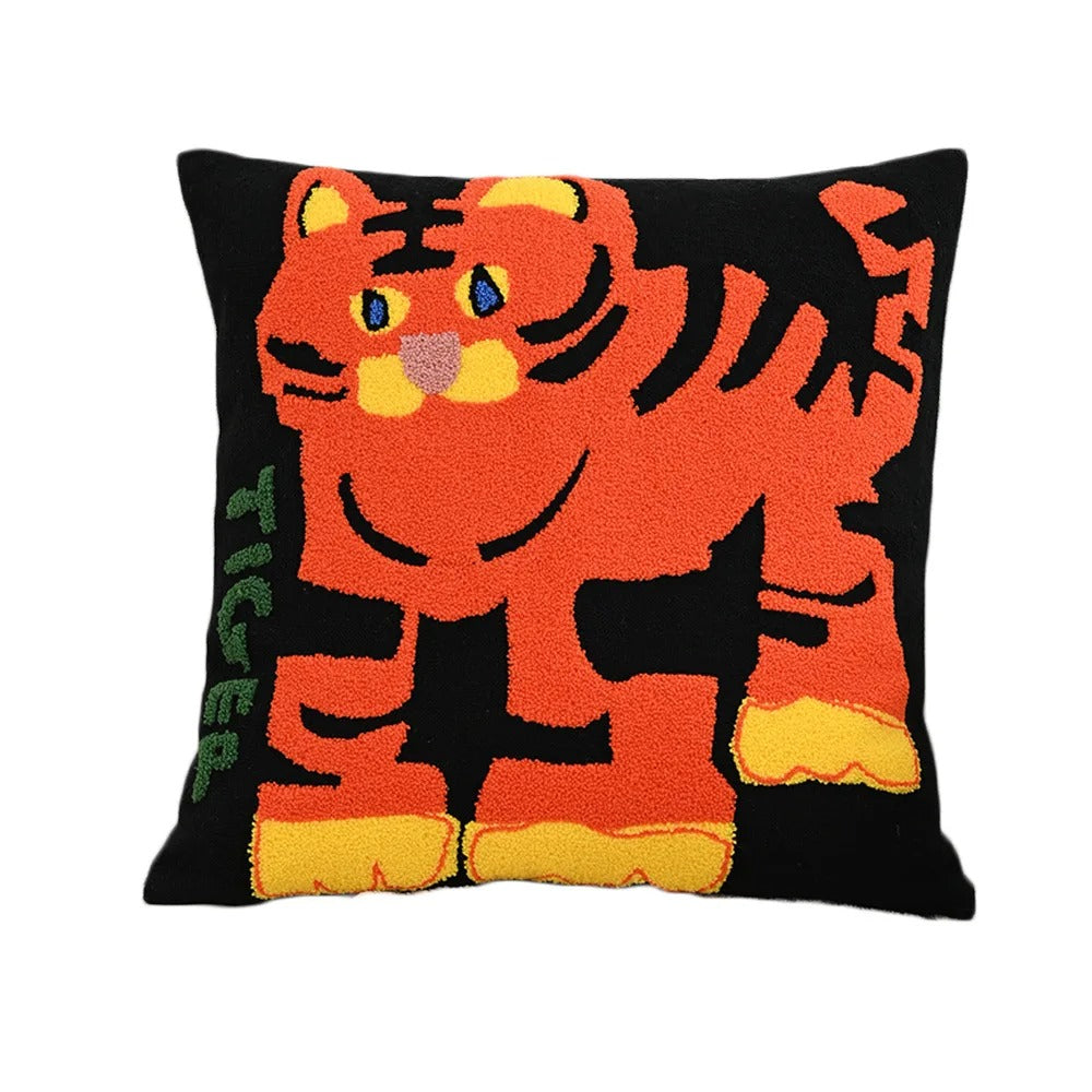 Pillow cover – Soft polyester-cotton blend – Nordic animal embroidery – Cozy home accent – 17.7 x 17.7 in 5