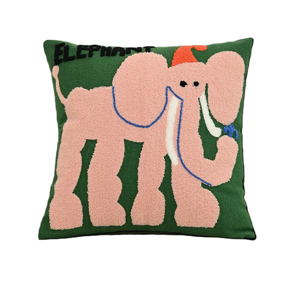 Pillow cover – Soft polyester-cotton blend – Nordic animal embroidery – Cozy home accent – 17.7 x 17.7 in 6