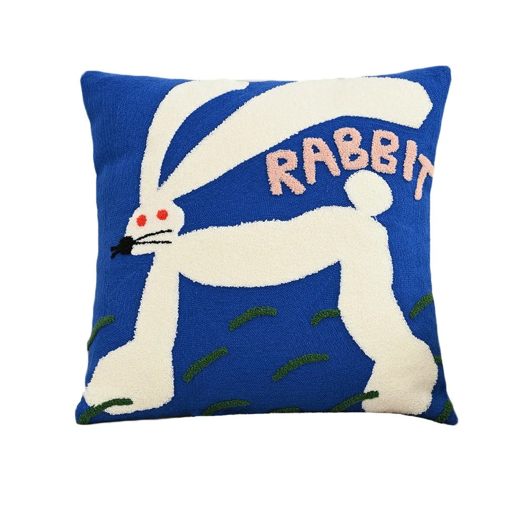 Pillow cover – Soft polyester-cotton blend – Nordic animal embroidery – Cozy home accent – 17.7 x 17.7 in 7