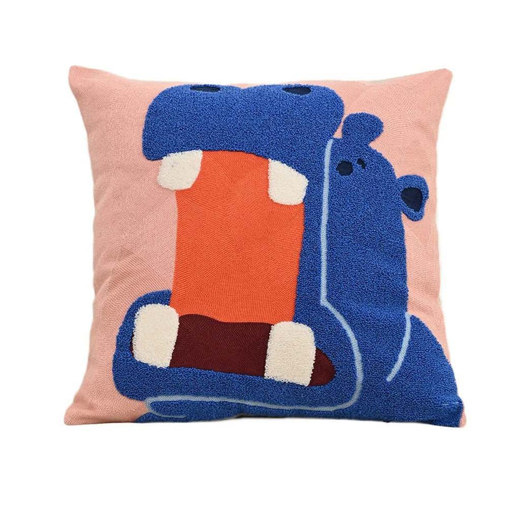 Pillow cover – Soft polyester-cotton blend – Nordic animal embroidery – Cozy home accent – 17.7 x 17.7 in 8