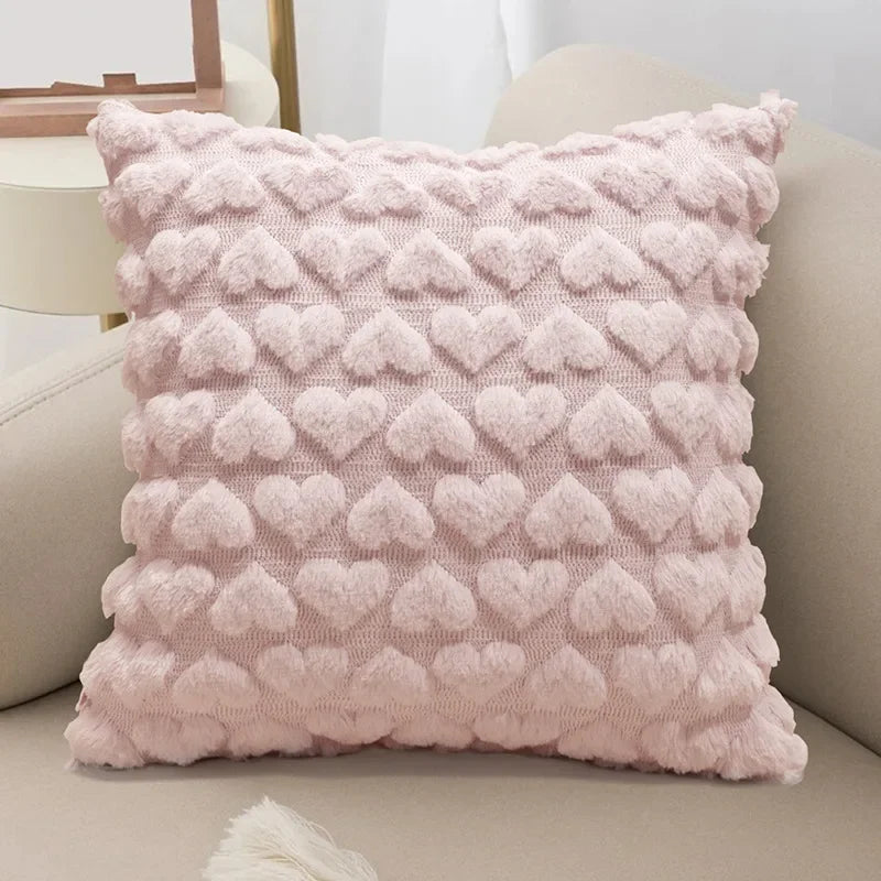 Pillow cover – Soft polyester – Heart design – Cozy home accessory – 17.7 x 17.7 in 7