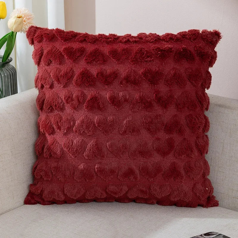 Pillow cover – Soft polyester – Heart design – Cozy home accessory – 17.7 x 17.7 in 8