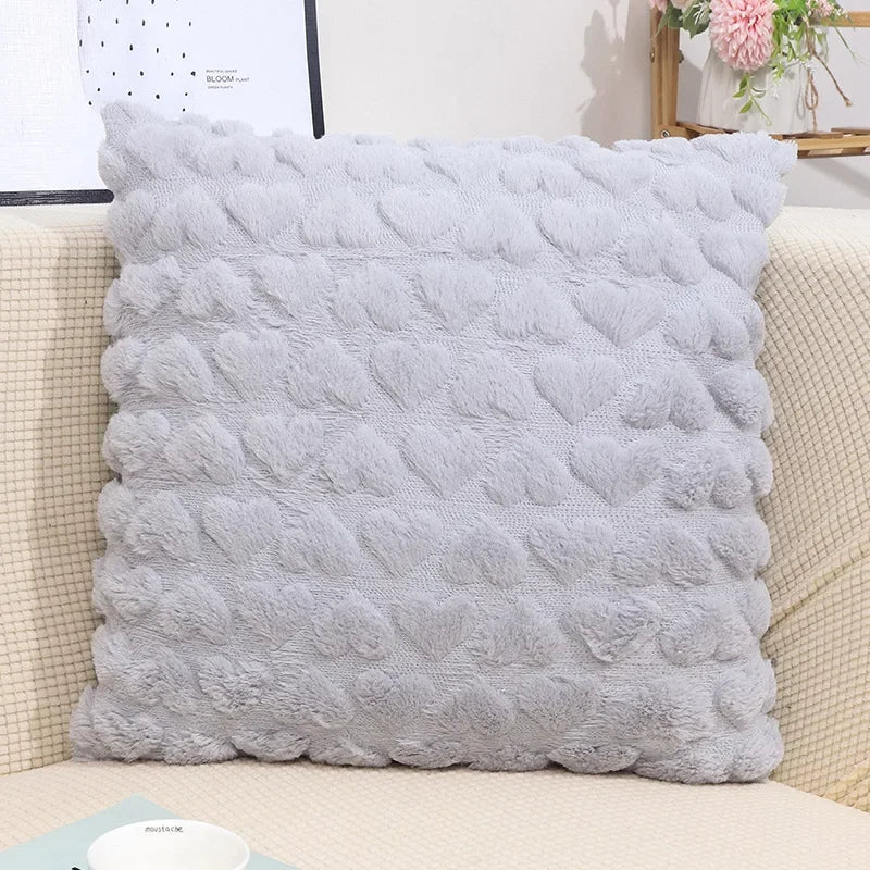Pillow cover – Soft polyester – Heart design – Cozy home accessory – 17.7 x 17.7 in 9