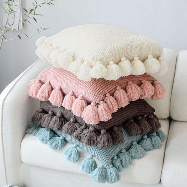 Pillow cover – Soft twill – Boho Nordic design – 18 x 18 in – Cozy home accent 2