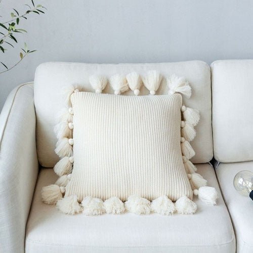 Pillow cover – Soft twill – Boho Nordic design – 18 x 18 in – Cozy home accent 4