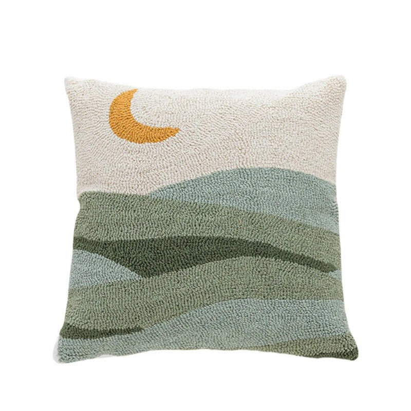 Pillow cover – Soft velvet – Abstract sunset design – 18 x 18 in – Modern home accent 8