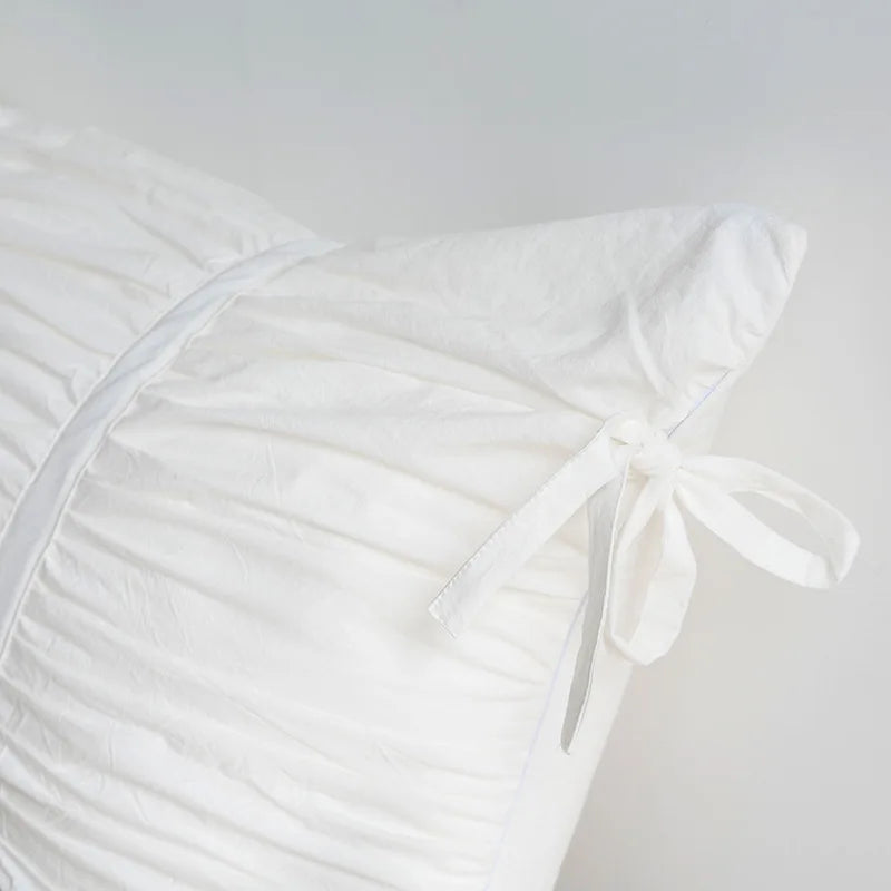 Pillowcase set – Washed cotton – Korean pleated design – Soft and stylish home accent 1